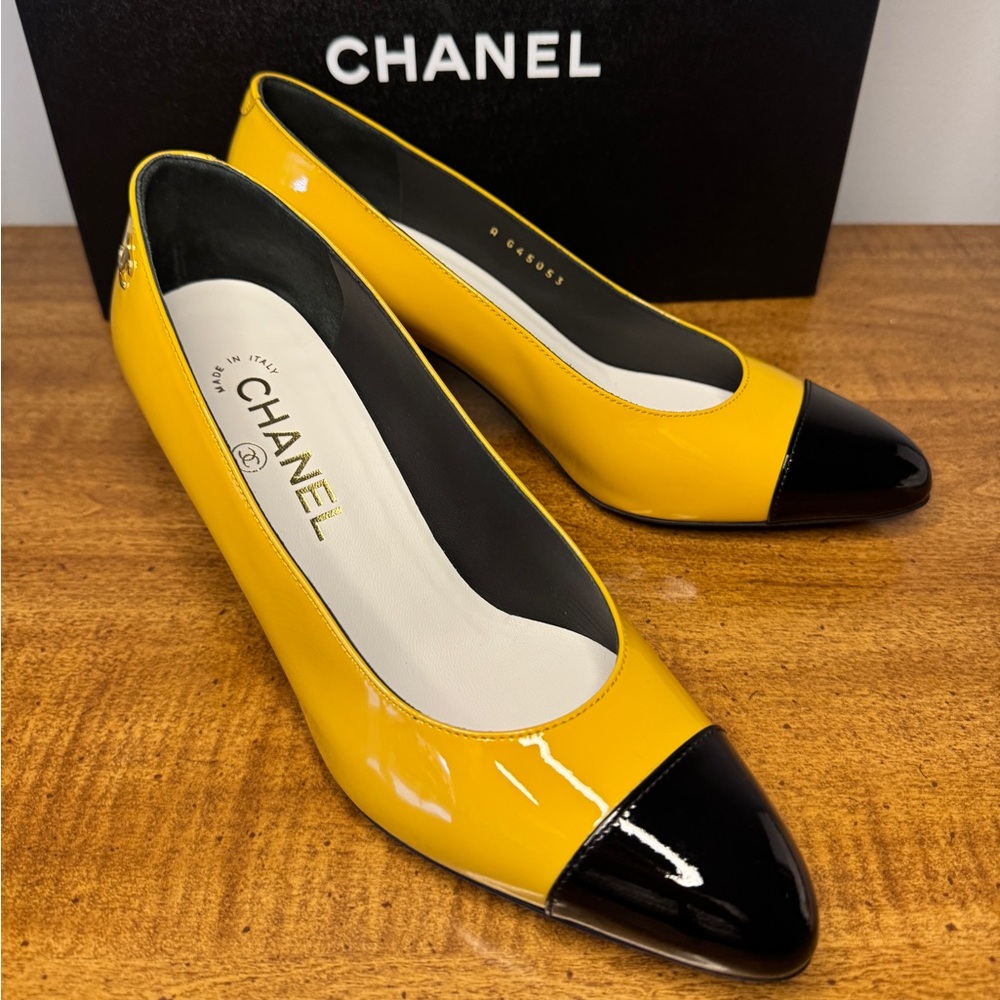 CHANEL Women's Bold Yellow and Black Heels